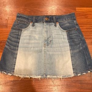 Madewell patch work Jean Skirt
